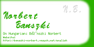 norbert banszki business card